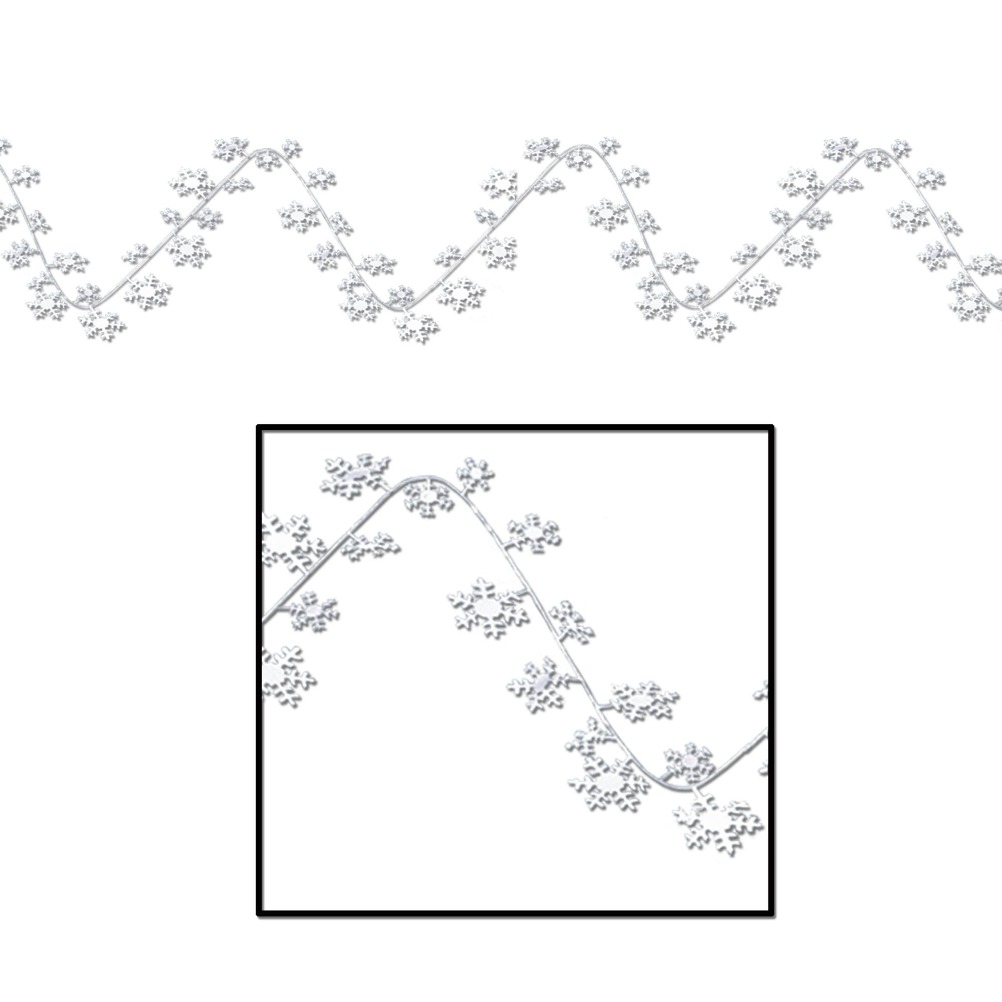 Beistle 25ft. White Gleam 'N Flex Snowflake Garlands, 2ct.
